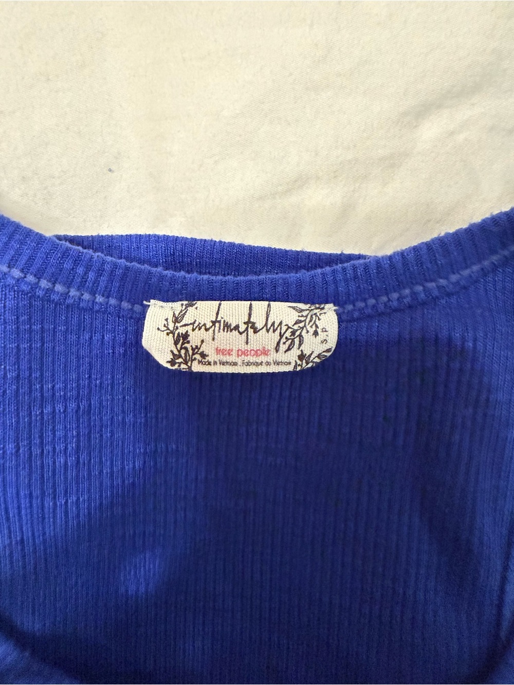 Free People Royal Blue Ribbed Racerback Tank - Picture 3 of 3